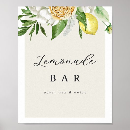 Lemonade Bar Sign – Citrus Party Afdrukbare Decor Poster (Voorkant)