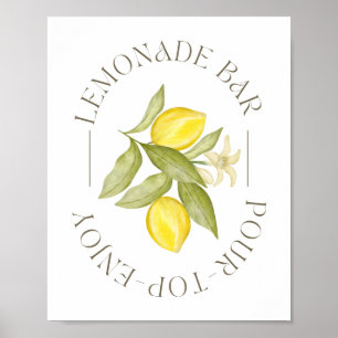 Lemonade Bar-teken voor Lemon Thleing Party Poster