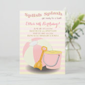 Lemonade Beach Pool Birthday Party-uitnodigingen Kaart (Staand voorkant)