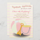 Lemonade Beach Pool Birthday Party-uitnodigingen Kaart (Voorkant / Achterkant)