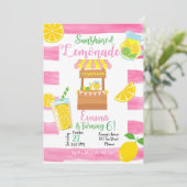 Lemonade Birthday Invitation, Lemonade Invitation Kaart (Staand voorkant)