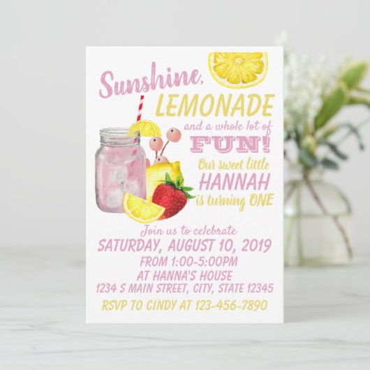 Lemonade Birthday Kaart (Staand voorkant)