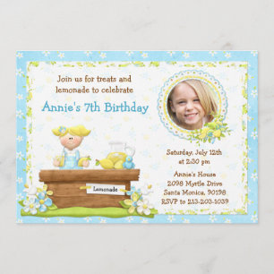 Lemonade Birthday Party Invitation Kaart