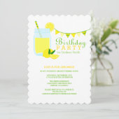 Lemonade Birthday Party Kaart (Staand voorkant)