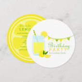 Lemonade Birthday Party Kaart (Voorkant / Achterkant)