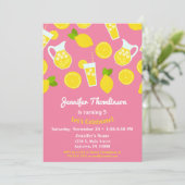 Lemonade Birthday Uitnodiging Roze Zomer Memen (Staand voorkant)