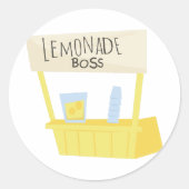 Lemonade Boss Ronde Sticker (Voorkant)