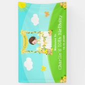 Lemonade Bruin Haar Jongen Verjaardag Welkom Spandoek (Verticaal)