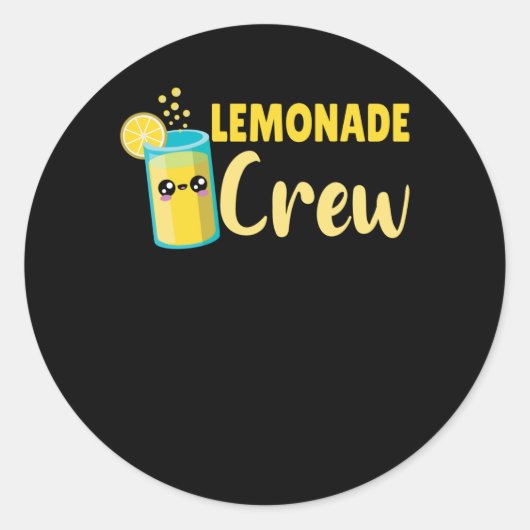 Lemonade Crew Kawaii Summer Fruit Lemon Ronde Sticker (Voorkant)