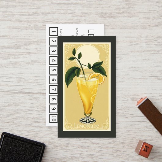 LEMONADE customer loyalty punch card (Voorkant / Achterkant in situ)