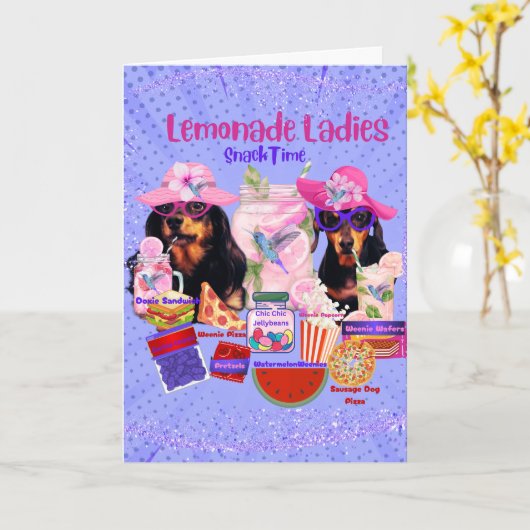 Lemonade dames snack tijd Wenskaart Kaart (Gele Bloem)