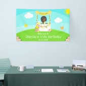 Lemonade donkere huid meisje verjaardag welkom spandoek (Beurs)