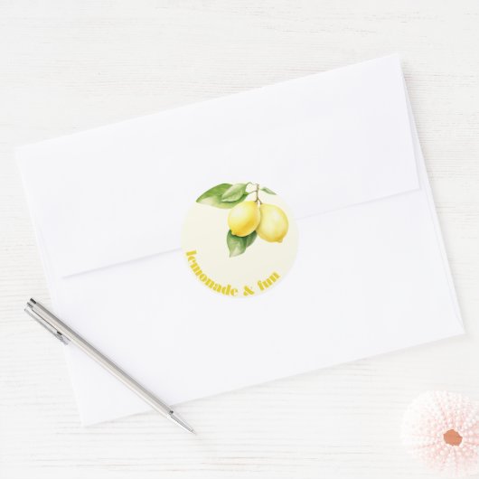 Lemonade en Fun, Verjaardag Sticker (Envelop)