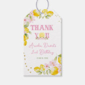 Lemonade Floral Birthday Thank You Cadeaulabel (Voorkant)