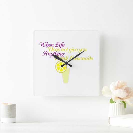 Lemonade Funny Lemonade Vierkante Klok (Huis)