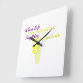 Lemonade Funny Lemonade Vierkante Klok (Hoek)