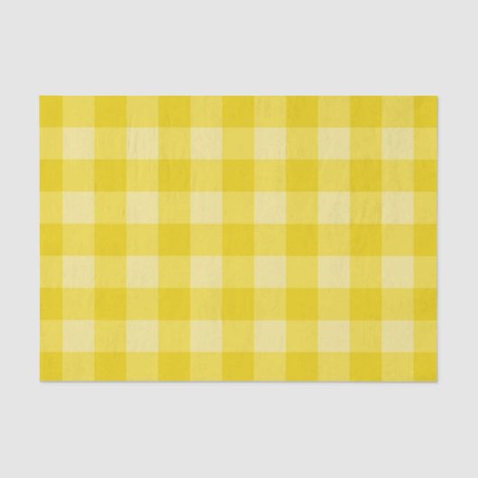 Lemonade Geel Bright Tartan Plaid Pattern Print Tissuepapier (Voorkant)