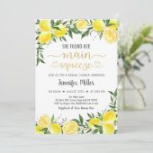 Lemonade Greenery Gold Main Squeeze Vrijgezellenfe Kaart (Staand voorkant)