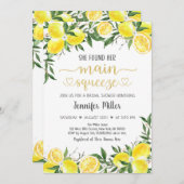 Lemonade Greenery Gold Main Squeeze Vrijgezellenfe Kaart (Voorkant / Achterkant)
