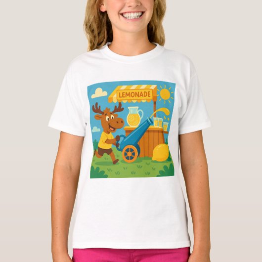 Lemonade Launcher – Silly Summer T-Shirt for kids (Voorkant)