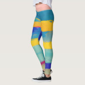 "Lemonade Lullaby" Abstracte Kunst Leggings (Links)