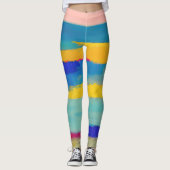 "Lemonade Lullaby" Abstracte Kunst Leggings (Voorkant)