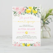 Lemonade Main Squeeze Pink Floral Vrijgezellenfees Kaart (Staand voorkant)
