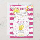 Lemonade Mason Jar Birthday Uitnodiging (Voorkant)