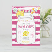 Lemonade Mason Jar Birthday Uitnodiging (Staand voorkant)