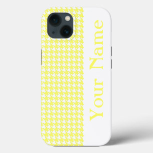 Lemonade Modern Houndstooth met naam Case-Mate iPhone Case