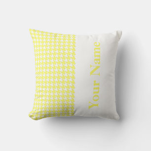 Lemonade Modern Houndstooth met naam Kussen