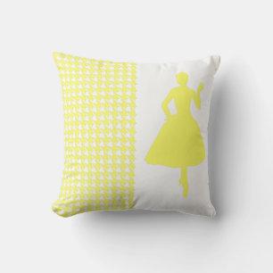 Lemonade Modern Houndstooth met Silhouette Kussen
