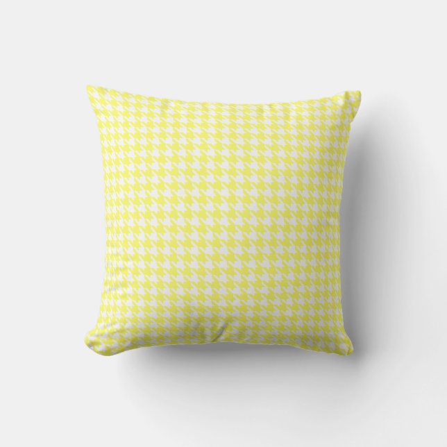 Lemonade Modern Houndstooth op Emporiomoffa Kussen (Voorkant)