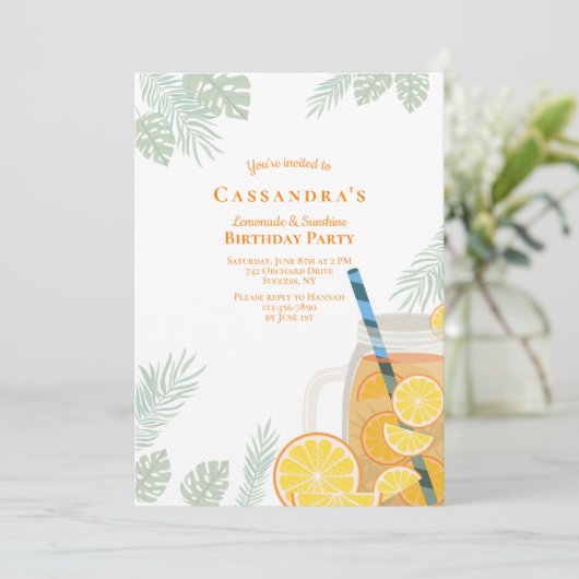 Lemonade Party uitnodiging (Staand voorkant)