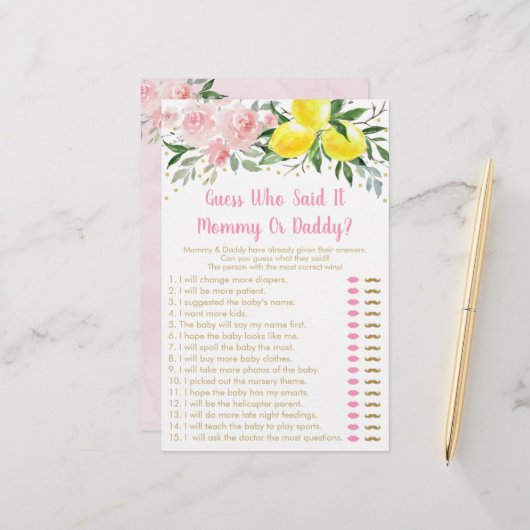 Lemonade Pink Gold Floral raad wie zei dat het spe (Voorkant / Achterkant in situ)