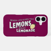 Lemonade Quote Optimism Funny Lemons iPhone Case iPhone 16 Hoesje (Achterkant horizontaal)