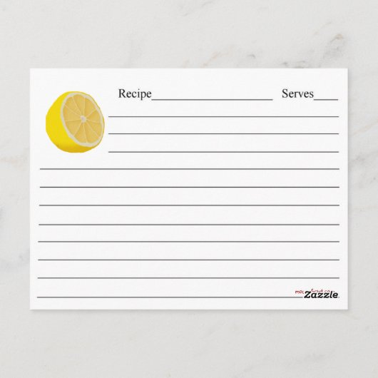 Lemonade Recipe Card Briefkaart (Achterkant)