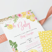 Lemonade roze bloemig Baby shower Kaart