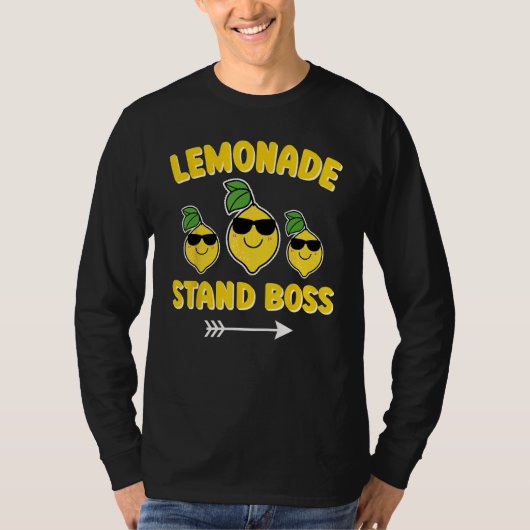 Lemonade Stand Boss Sunglasses Boys Summer Lemon T-shirt (Voorkant)