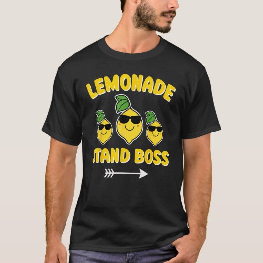 Lemonade Stand Boss Sunglasses Boys Summer Lemon T-shirt (Voorkant)