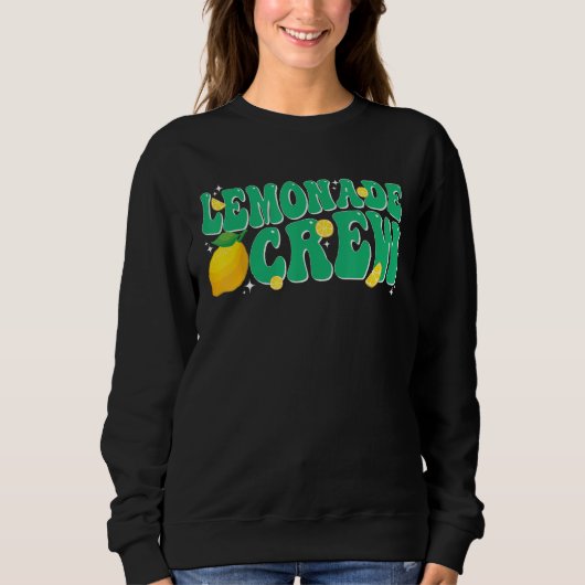 Lemonade Stand Crew Boss Lemon Juice Retro Groovy Trui (Voorkant)