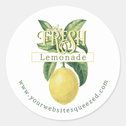 Lemonade Stand Lemon Crew Ronde Sticker (Voorkant)