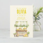 Lemonade Stand Main Squeeze Verjaardag Uitnodigen Kaart (Staand voorkant)