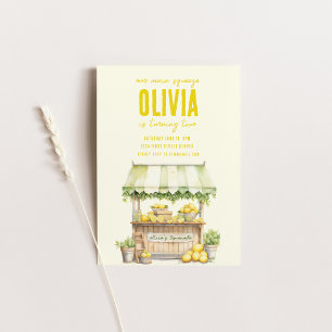 Lemonade Stand Main Squeeze Verjaardag Uitnodigen Kaart