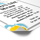 Lemonade stand Menu Poster (Hoek)