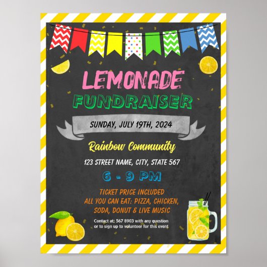 Lemonade stand schoolevenement sjabloon poster (Voorkant)