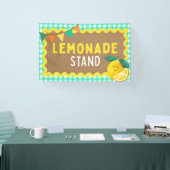 Lemonade Stand Tekenen voor Kids Booth Gingham Lem Spandoek (Beurs)