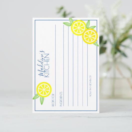 Lemonade SUMMER CITRUS vrijgezellenfeest RECIPE Informatiekaartje (Staand voorkant)