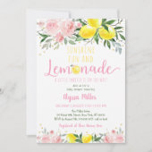 Lemonade Sunshine Pink Floral Baby shower Kaart (Voorkant)