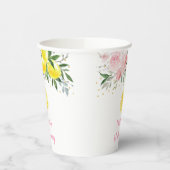 Lemonade Sunshine Pink Floral Birthday Papieren Bekers (Links)
